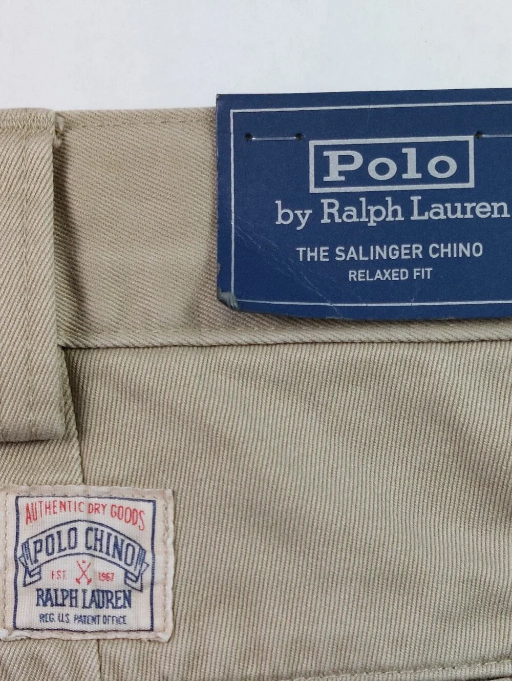 Polo Ralph Lauren The Salinger Chino Pants Mens 36(38)x32 Khaki Heritage NWT